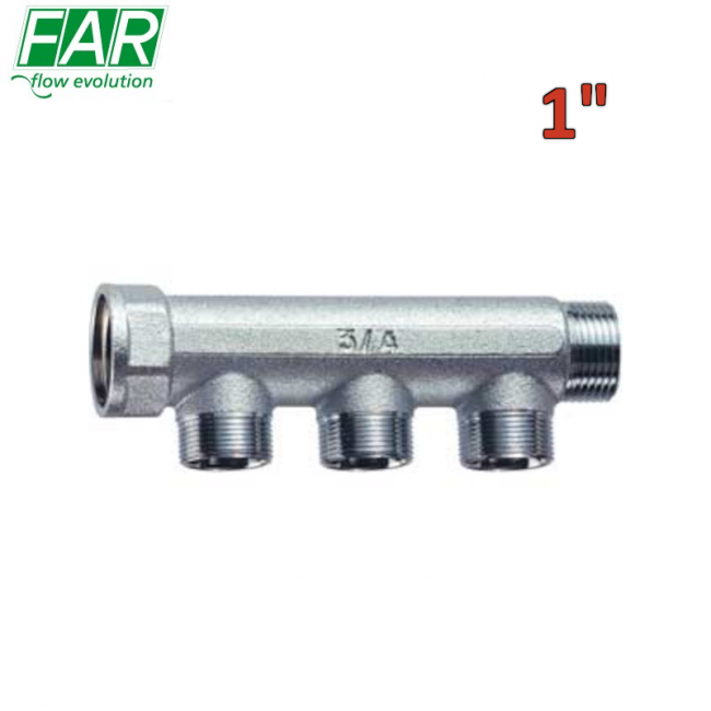 3350 - Collecteur modulaire 3 voies 1'' M-F, entraxe de 36 mm - FAR