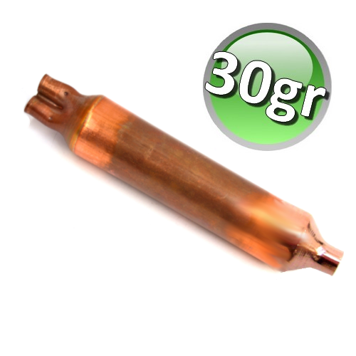Filtre déshydrateur à trois voies en cuivre moléculaire 30 g - pour circuits frigorifiques