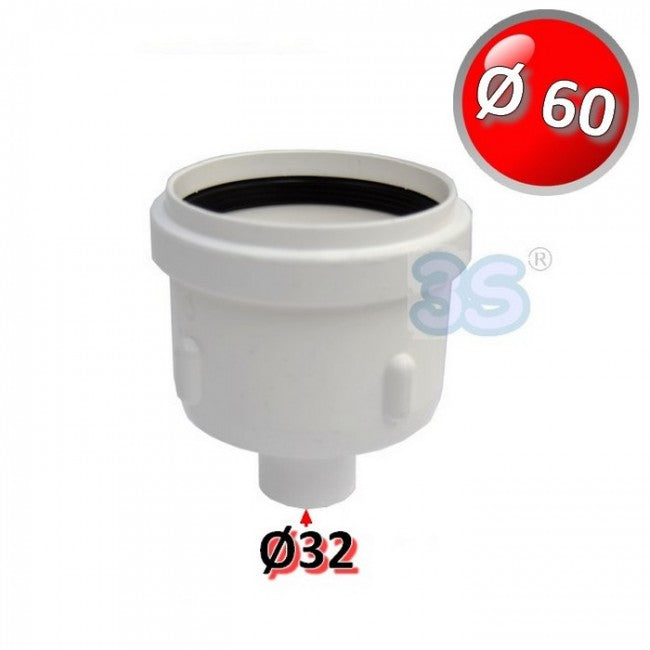 Bouchon de vidange de condensats en PPS blanc Ø 60 mm pour gaz de combustion de chaudière à condensation