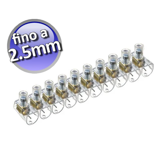 Borne volante unipolaire, barrette à 10 pôles, diamètre maximal 2,5 mm