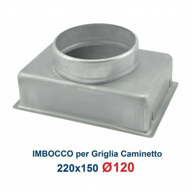 Adapter connector for chimney opening (Inlet grille 22x15 diameter 120mm)