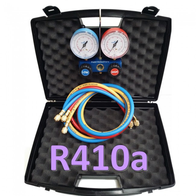 Collecteur à deux voies avec tuyaux - pour gaz R410A