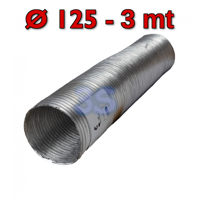 Tube spiralé extensible en aluminium, longueur max. 3 m - pour hotte de cuisine