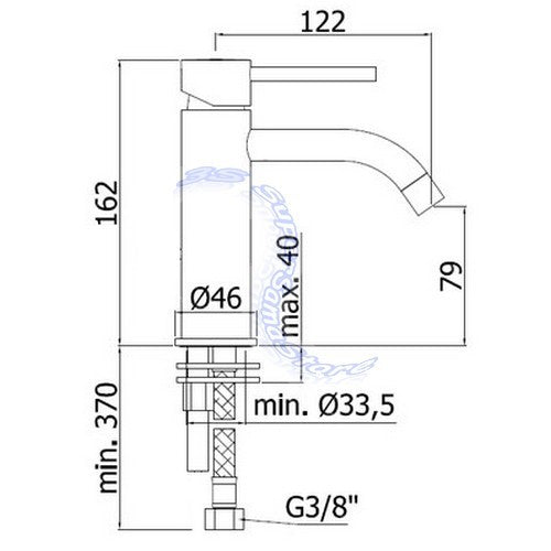Mitigeur de lavabo Paffoni Fonte LIG071 CR LIGHT - sans bonde