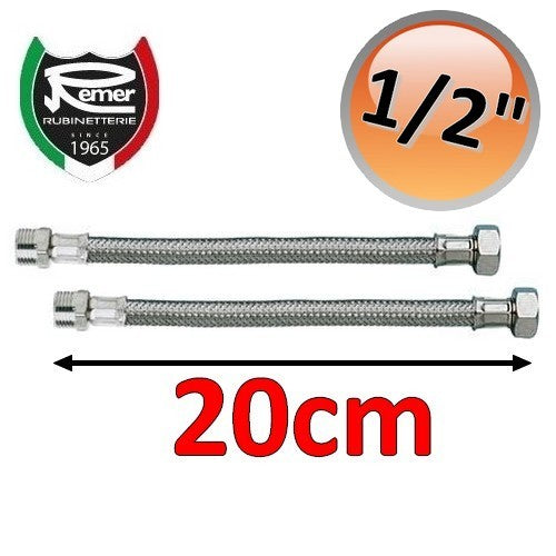 FLEXITALY Water Hose Pair 20cm - 1/2' Male Female