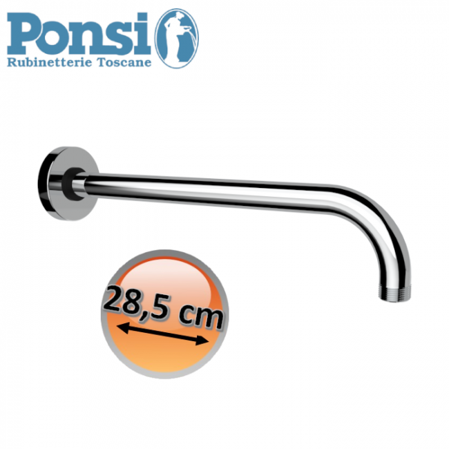 Bras de douche rond incurvé de luxe - Longueur 285 mm - Ponsi