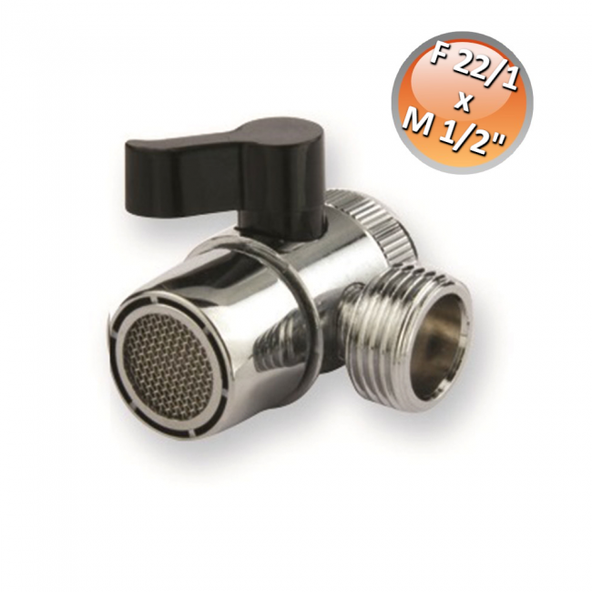 Inverseur avec aérateur pour mitigeur de robinet d'évier Ø F 22/1 x M 1/2''