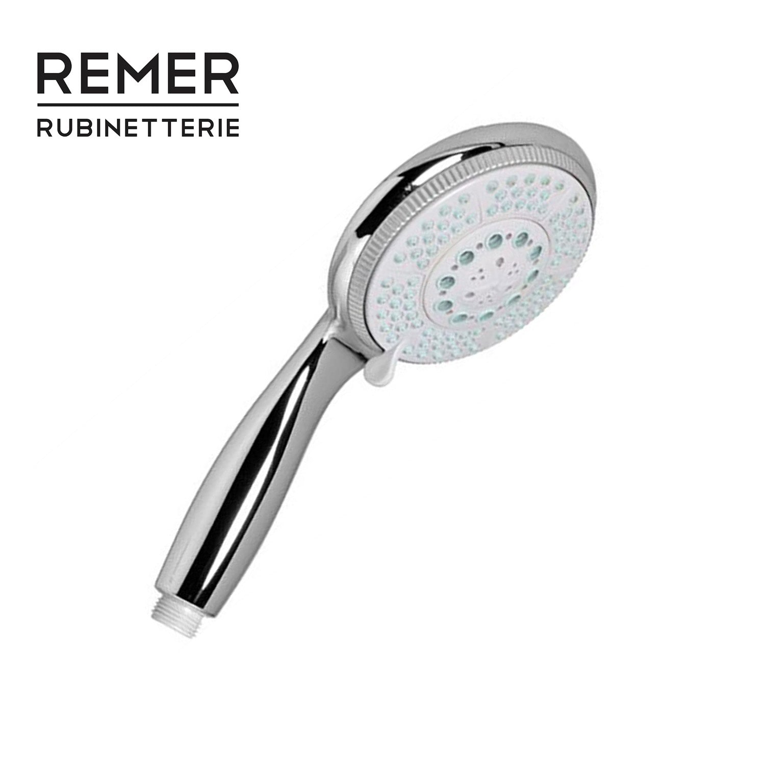 Pommeau de douche 3 jets, 5 fonctions, Ø 10,5 cm, anticalcaire - Robinetterie Remer