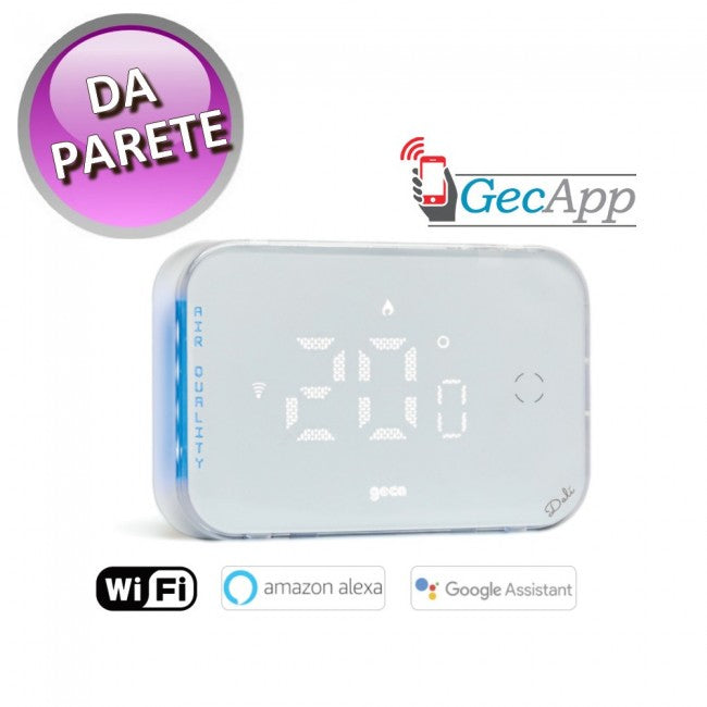 Thermostat d'ambiance mural DALì GECA - WiFi Blanc 230 V - avec surveillance de la qualité de l'air