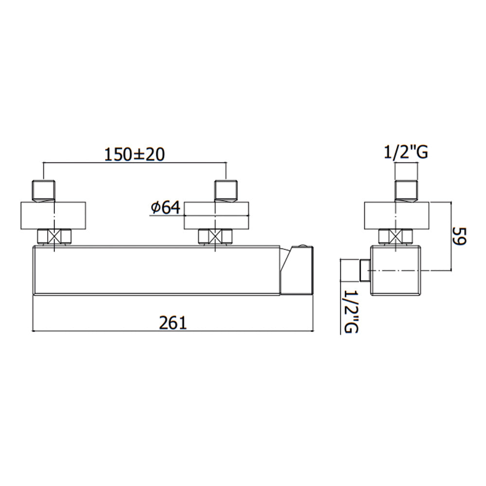 Paffoni Level LEC168 exposed shower mixer