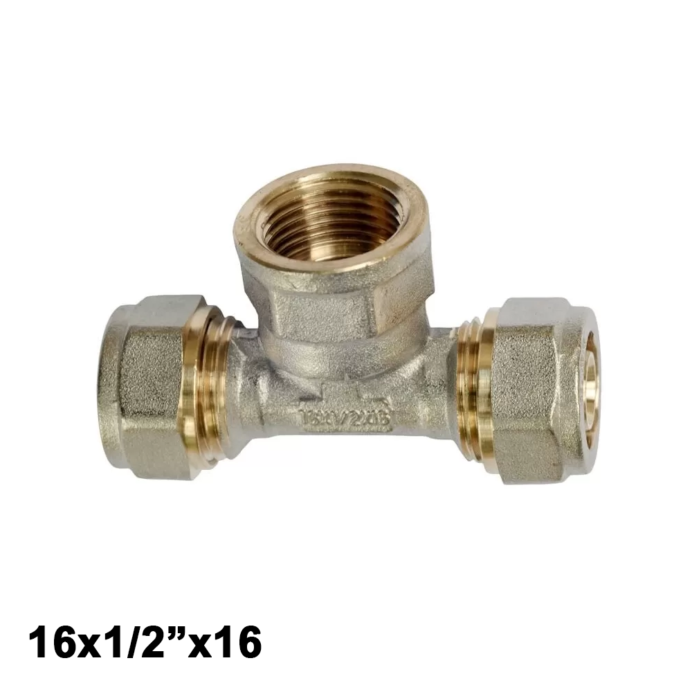 Vis multicouche - Raccord en T fileté femelle 16 x 1/2