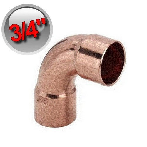 Coude en cuivre FF à 90° à souder 3/4'' - 19,05 mm