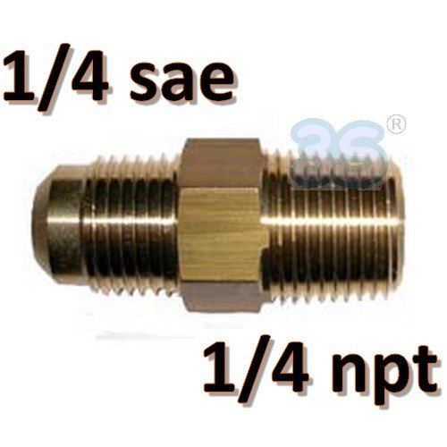 Raccord droit en laiton 1/4'' SAE x 1/4'' NPT mâle mâle