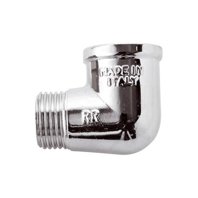 coude à 90° mâle/femelle 1/2 po en laiton chromé