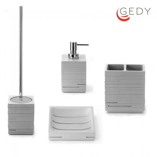 Set of 4 GEDY Quadrotto Design Grey Accessories