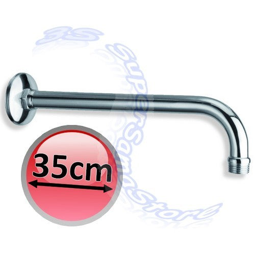 Bras de douche rond de 350 mm pour pommeau de douche avec rosace chromée