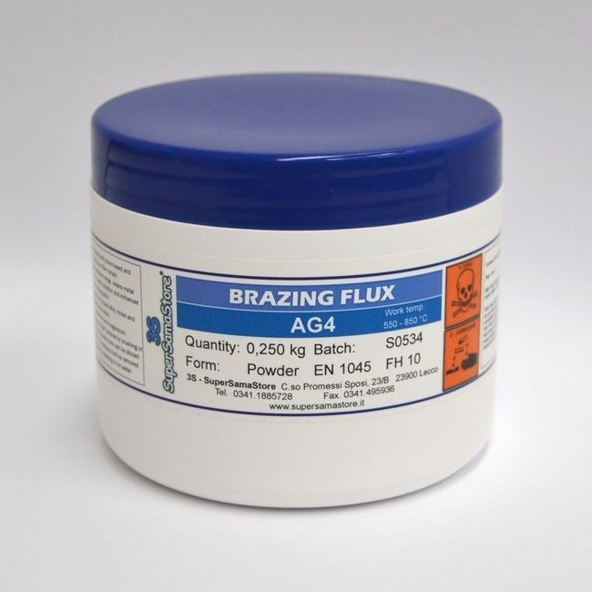Flux de brasage AG4, poudre de brasage dioxydante - paquet de 250 g.