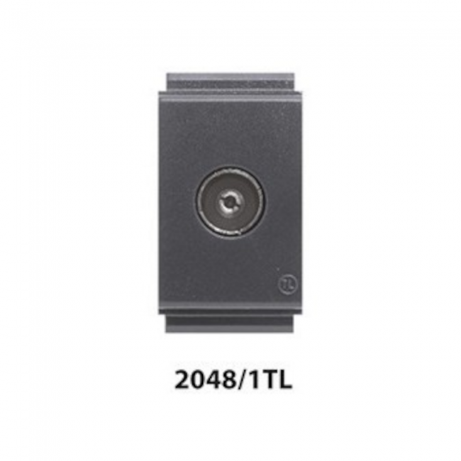 Prise TV coaxiale femelle directe Feb 2048/1TL TL Gros boutons Anthracite