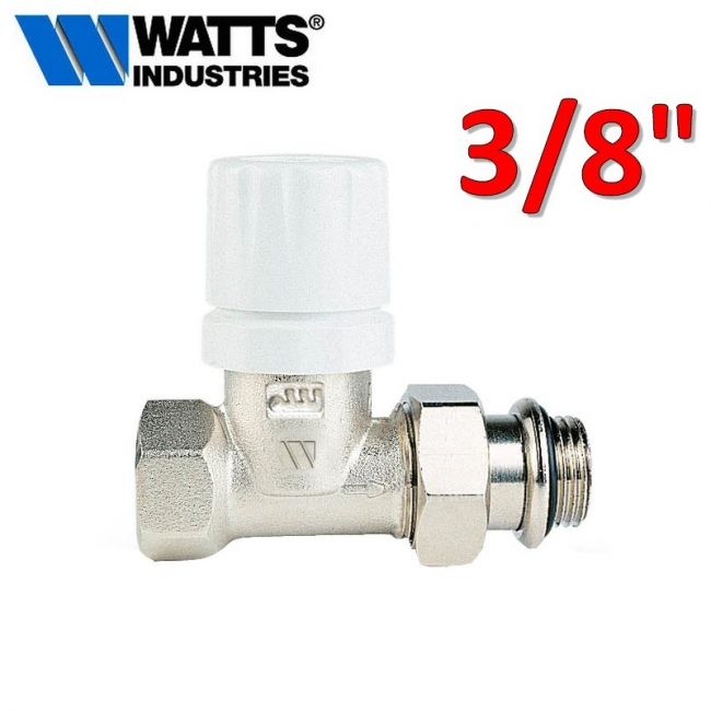 Robinet droit 3/8'' avec raccord en fer pour radiateurs thermostatiques WATTS