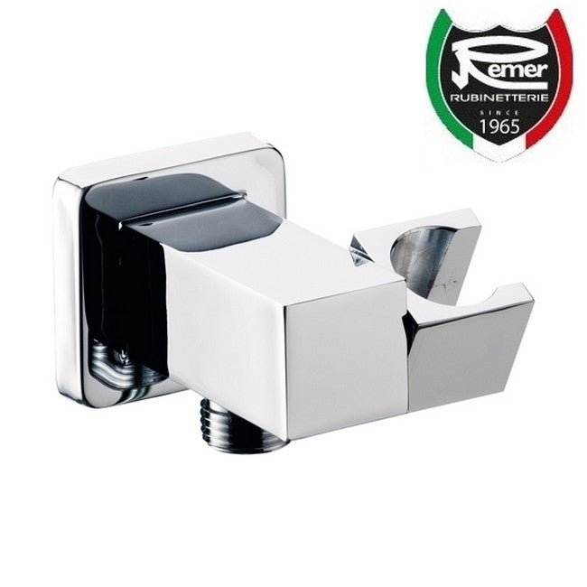 Robinet d'eau encastré carré avec support de douche et pommeau de douche pivotant
