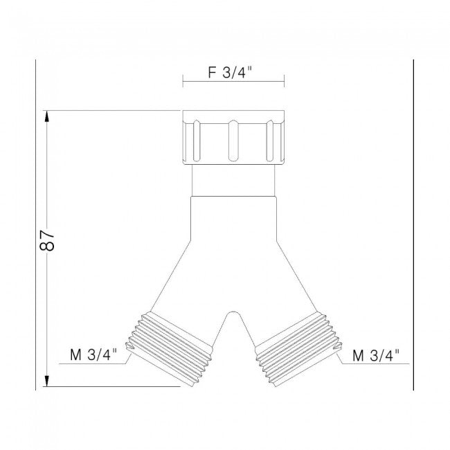 Double washing machine charging connector in Hostaform