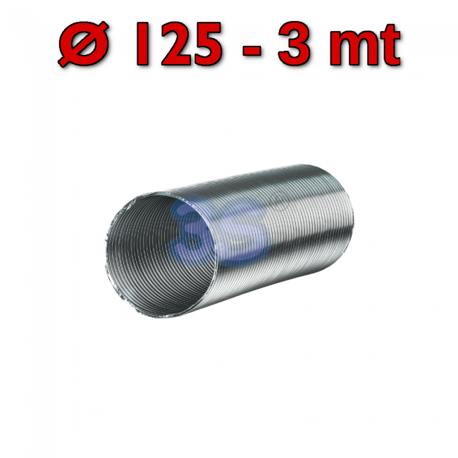 Tube spiralé extensible en aluminium, longueur max. 3 m - pour hotte de cuisine