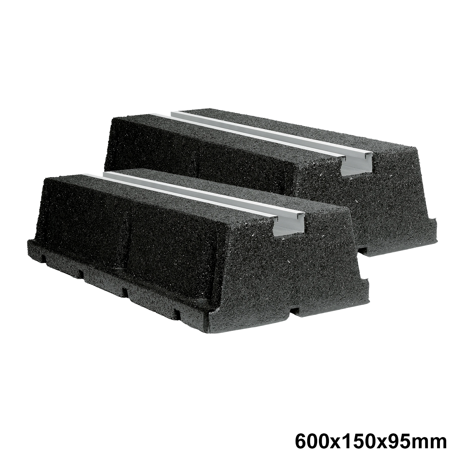 Paire de socles anti-vibrations ECO-BLOCK de 60 cm, capacité de charge 500 kg/pièce