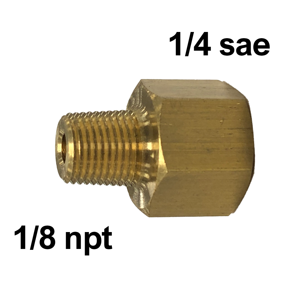 Reducer for pressure gauges F 1/4'' SAE x M 1/8'' NPT