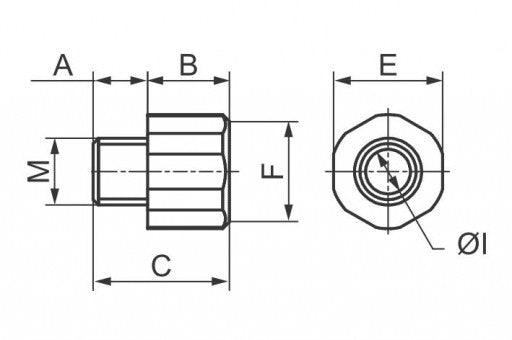 Anneau d'allongement réduit en acier galvanisé MF 3/8'' x 1/2'' 15 mm - 1 PIÈCE