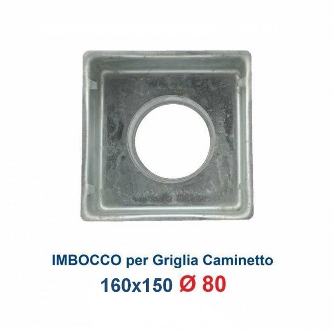 Adapter fitting for chimney nozzle (Inlet grille 16x15 diameter 80mm)
