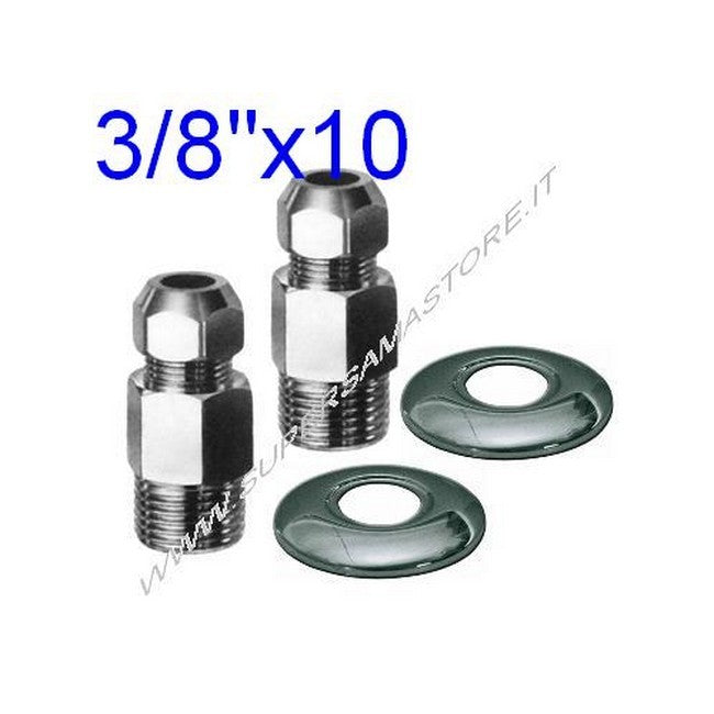 Paire de raccords chromés sous évier 3/8 x 10 mm