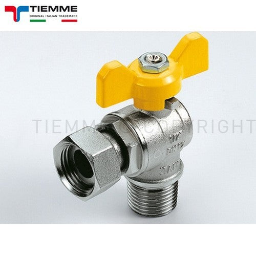 M-F square 1/2'' ball valve with yellow butterfly handle - TIEMME