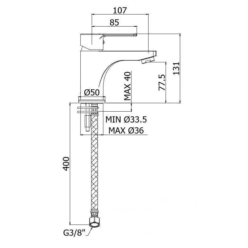 Mitigeur de lavabo RED PAFFONI sans bonde RED071CR