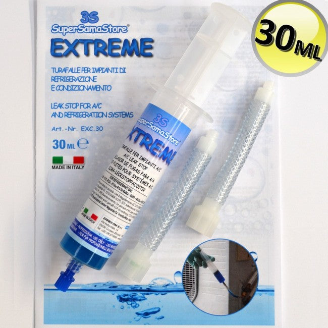 Bouchon anti-fuite auto-obturant extrême - Cartouche seringue 30 ml + adaptateurs pour tubes en plastique