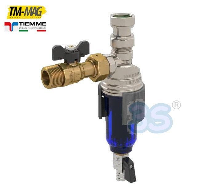 Filtre magnétique à impuretés TIEMME 3/4'' T-MAG pour circuit d'eau de chauffage sous la chaudière