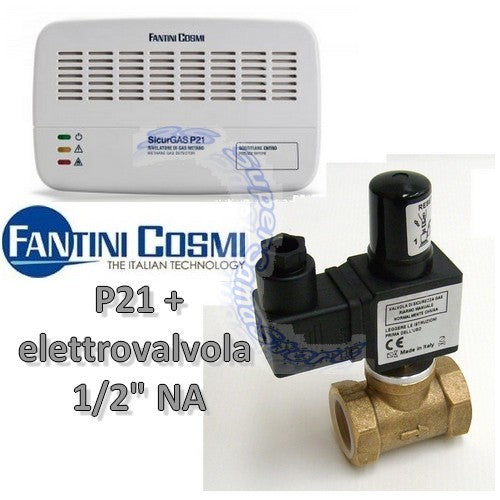 Kit détecteur de fuites de méthane - P21 + électrovanne normalement ouverte de 1/2 pouce