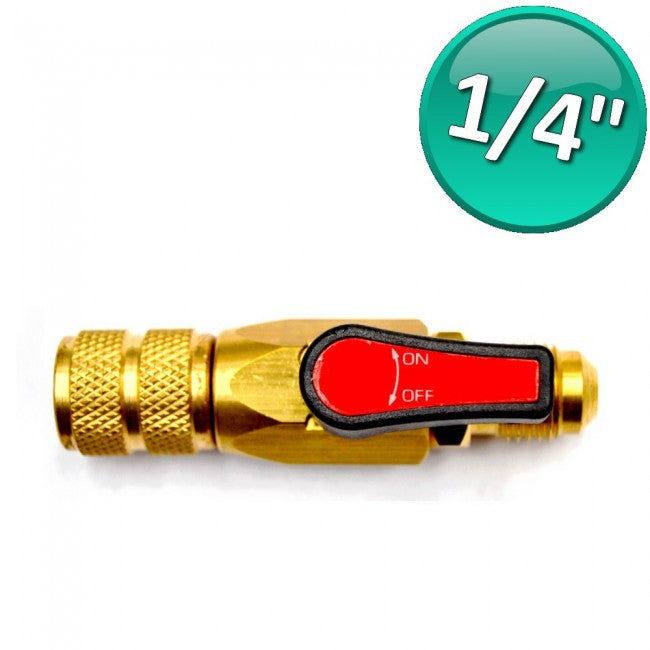 Vanne à bille à gaz, volant SAE 1/4'' Rouge