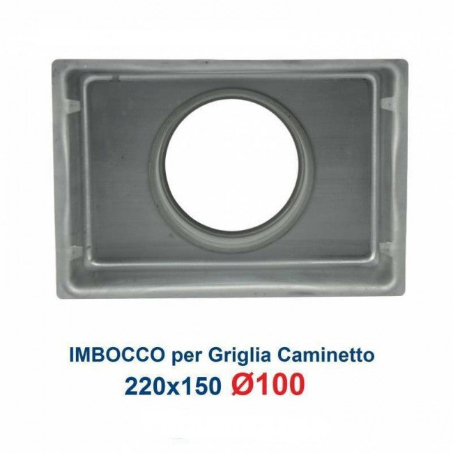 Adapter fitting for fireplace opening (Inlet grille 22x15 diameter 100mm)