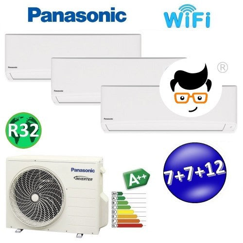 Climatiseur split Panasonic TZ R32 7000+7000+12000 BTU A+++ avec Wi-Fi et NanoeX