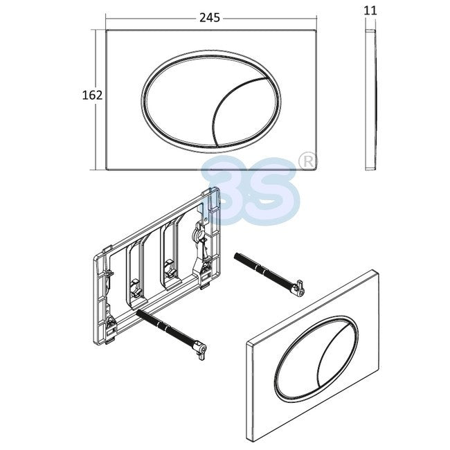 Plaque à double bouton blanche ASTRA - compatible avec les réservoirs GEBERIT