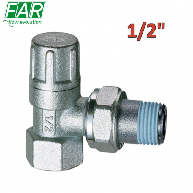1200 - Vanne d'arrêt coudée 1/2'' pour raccordement de tuyauterie en fer - FAR