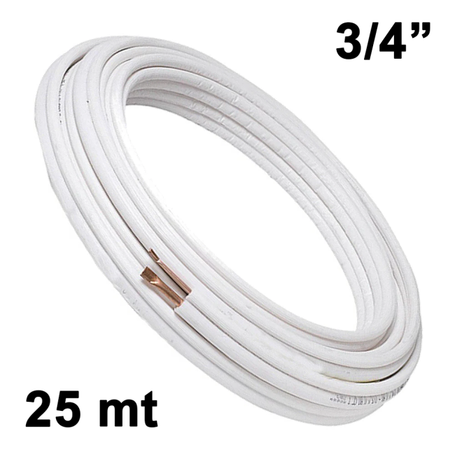 Pre-insulated copper pipe 25 m 3/4'' air conditioning