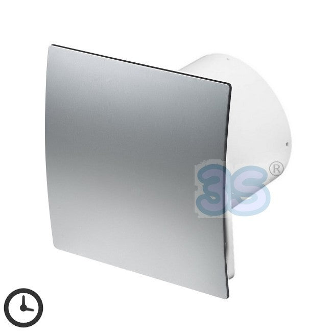 Ventilateur extracteur d'air domestique Ø 100 mm avec minuterie - façade chromée satinée