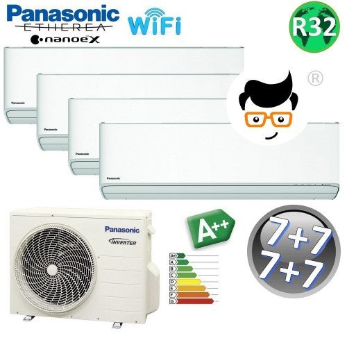 Climatiseur split Panasonic ETHEREA R32 7+7+7+7 btu A++ WIFI NanoeX