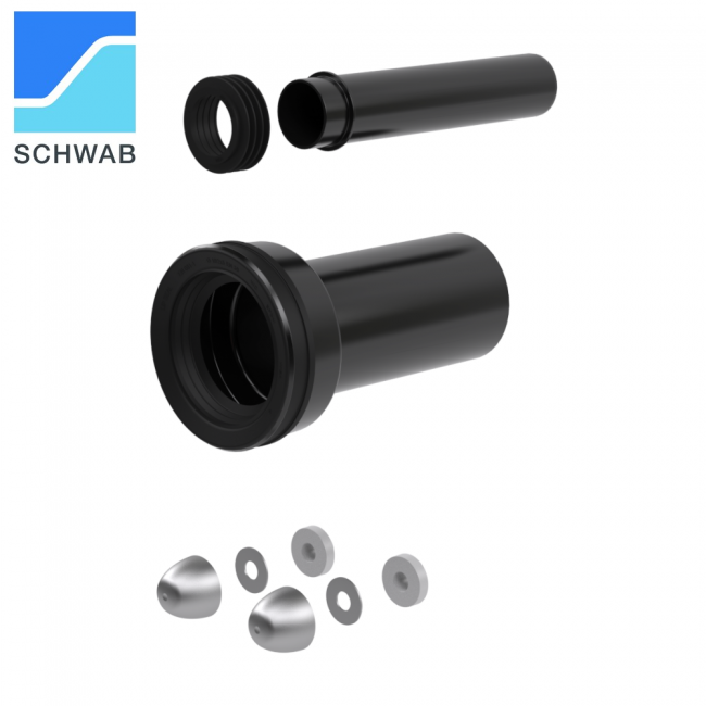 Kit de raccordement universel pour WC suspendu L=230 mm - tuyau + évacuation