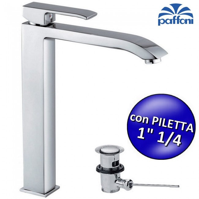 Mitigeur de lavabo allongé avec bonde clic-clac LEVEL 1''1/4" de Paffoni