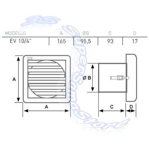 Helicoidal extractor fan with TIMER EV 10/4'' T ASPIRA Fantini for Ø 100 mm hole