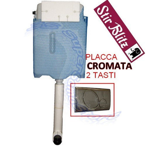 Réservoir de chasse d'eau EUROPA DUO en plaque chromée