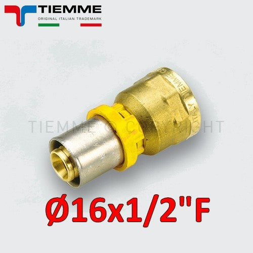 Raccord multicouche pour gaz - raccord femelle droit 1/2'' x Ø 16 mm