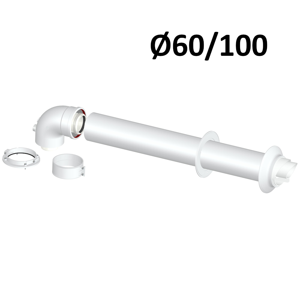 Universal coaxial kit Ø60/100 compatible with 43 brands of condensing boilers